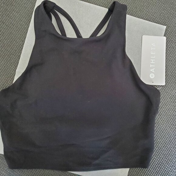 Athleta Black Longline Conscious Strappy Crop Bra A-C, size s - Picture 5 of 6